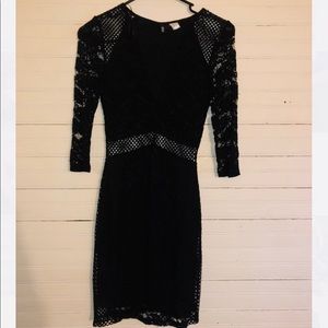 Black Dress | fishnet outer layer